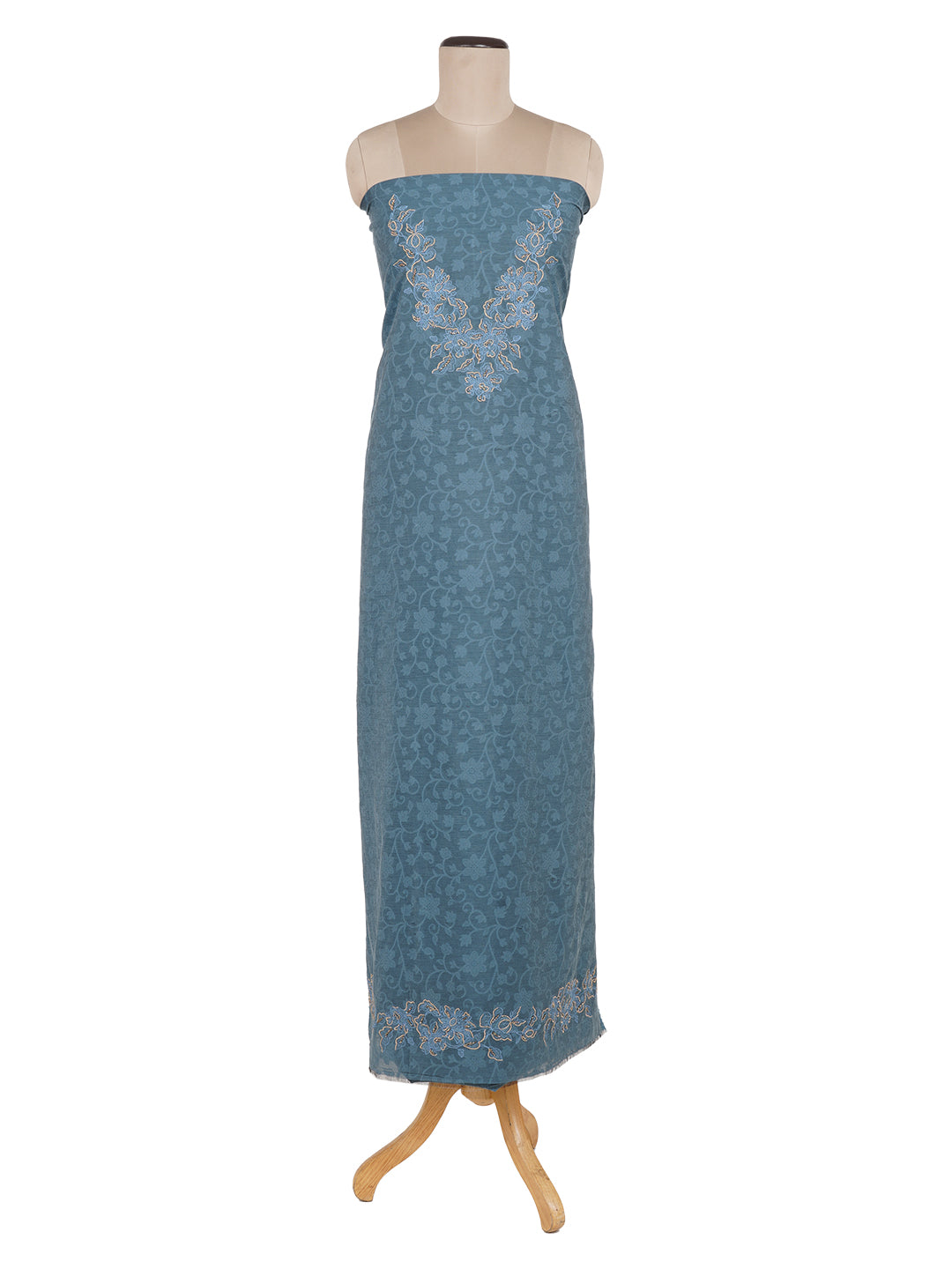 Kashida:Moses Floral Jacquard Unstitched Suit Set