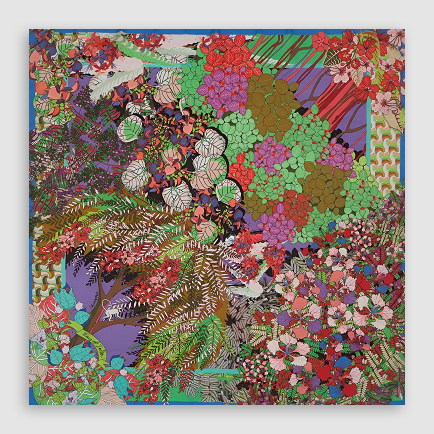 Trees Of India Silk Square Scarf