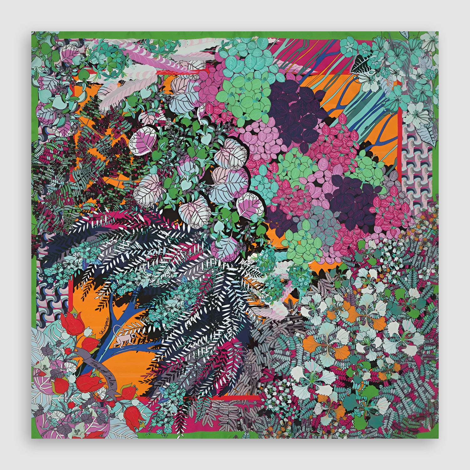 Trees Of India Silk Square Scarf