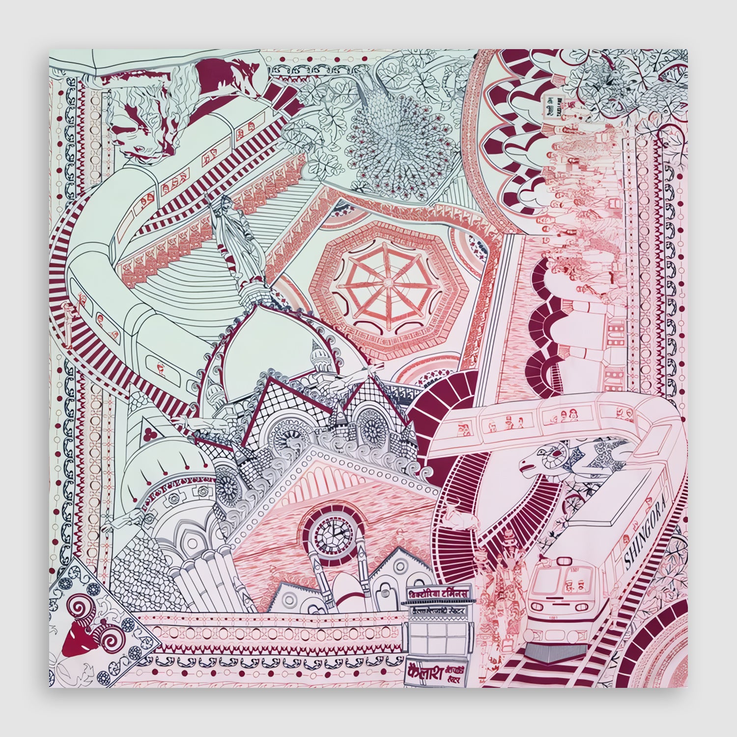 Victoria Terminus Silk Square Scarf