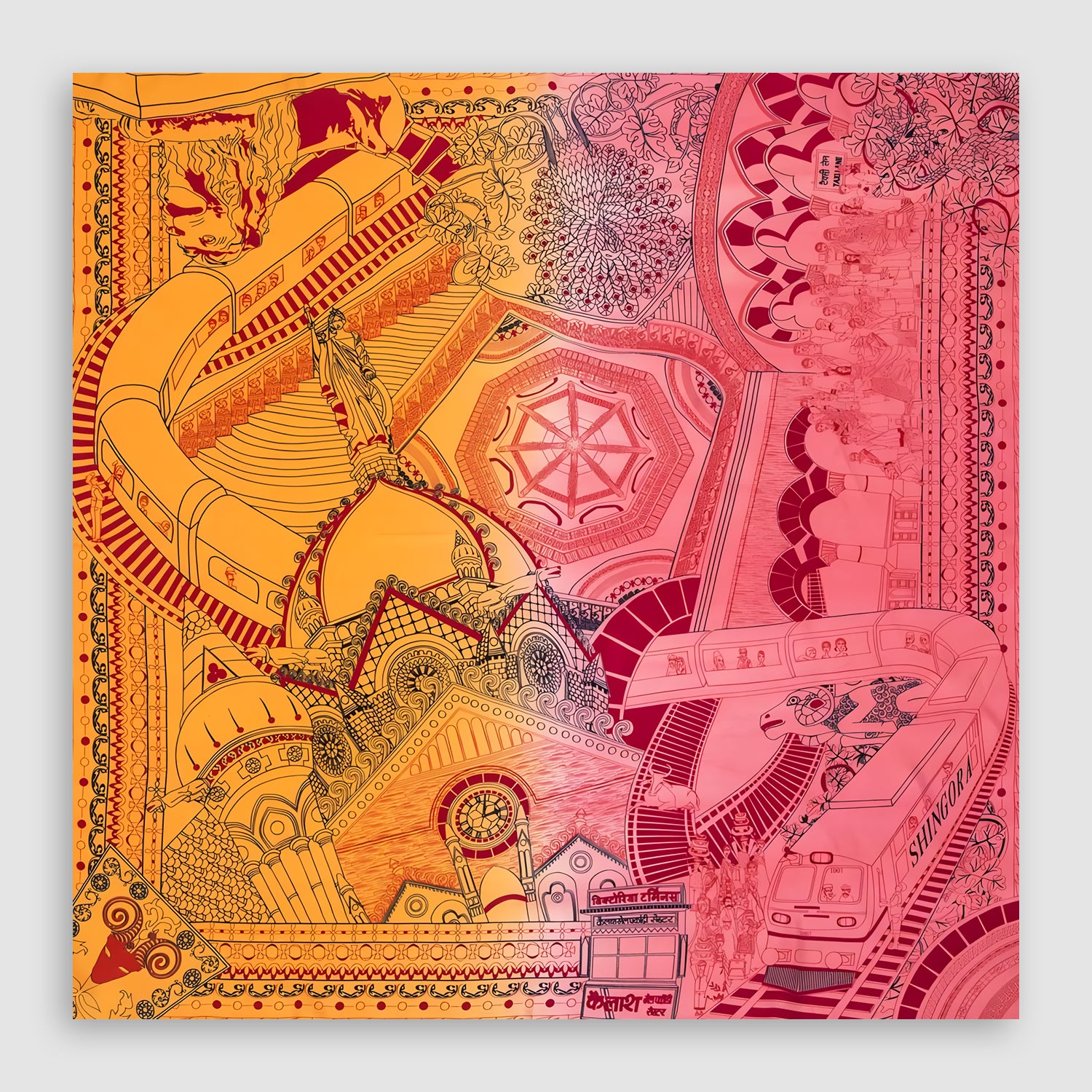 Victoria Terminus Silk Square Scarf