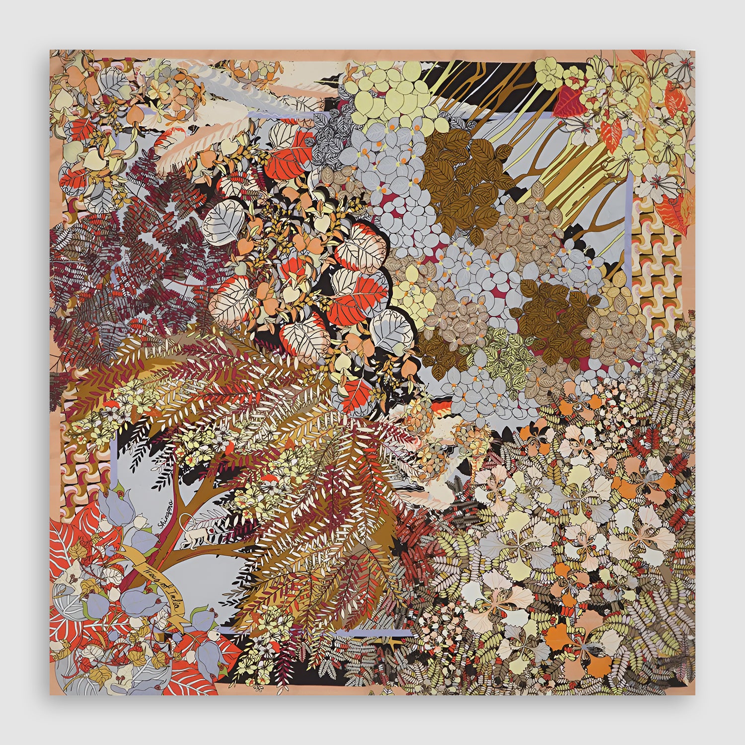 Trees Of India Silk Square Scarf