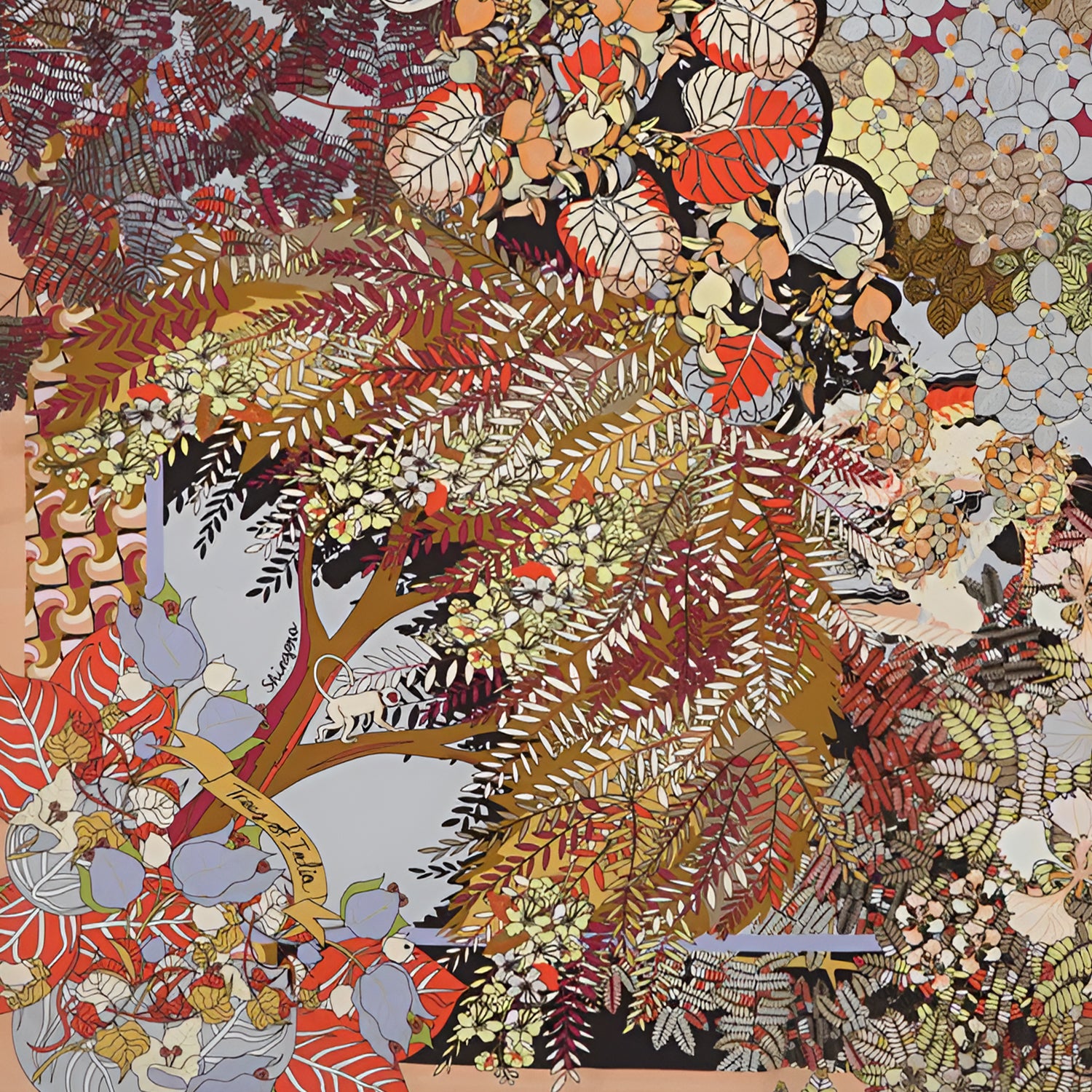 Trees Of India Silk Square Scarf