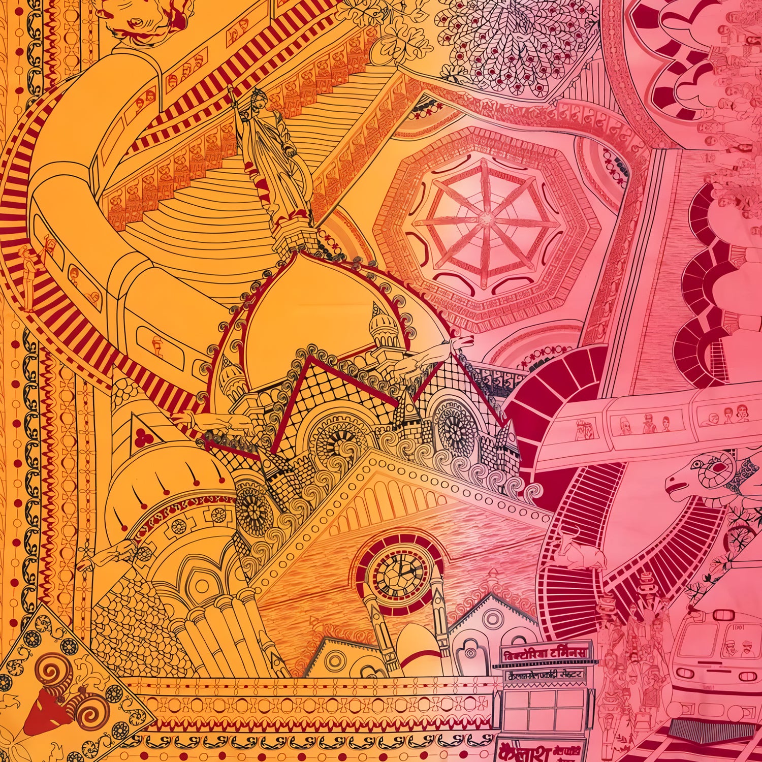 Victoria Terminus Silk Square Scarf