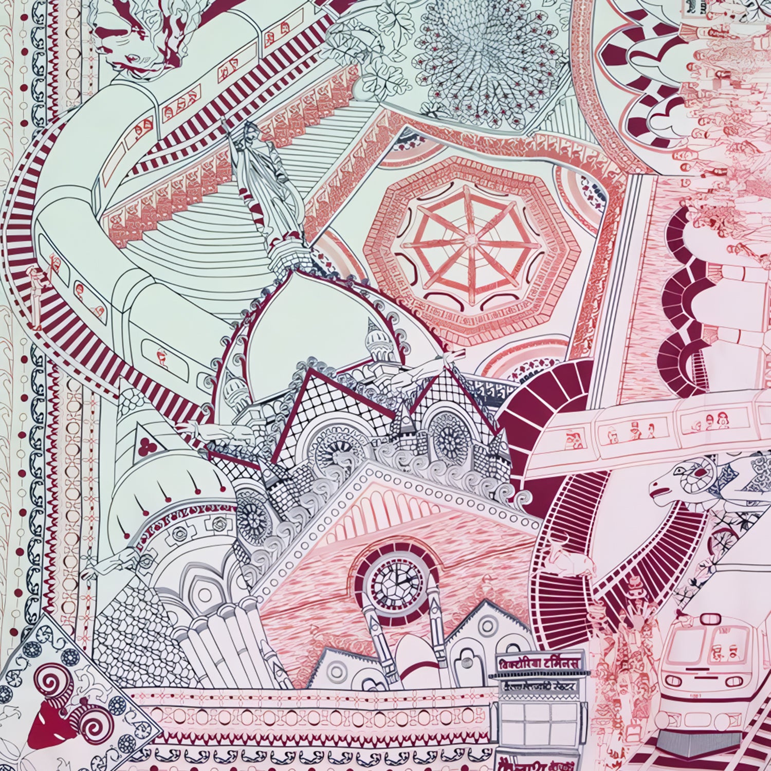 Victoria Terminus Silk Square Scarf
