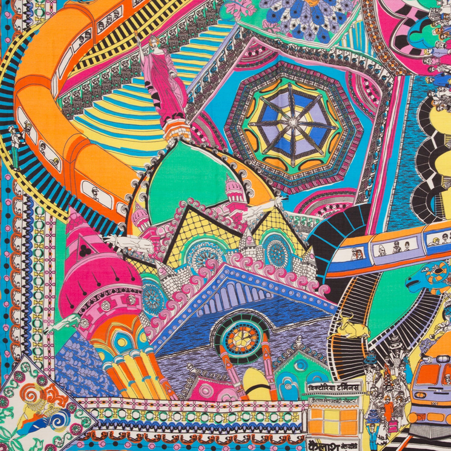 Big Victoria Terminus Square Scarf