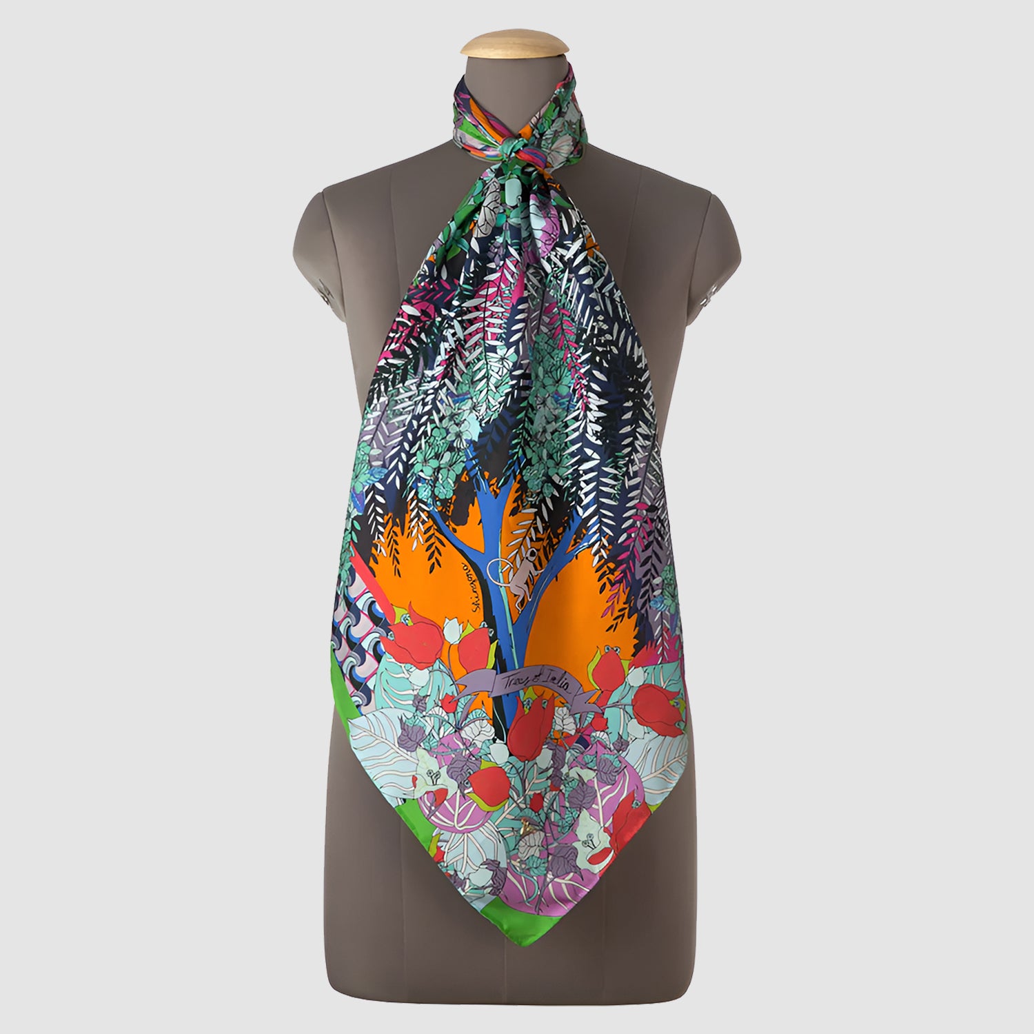 Trees Of India Silk Square Scarf