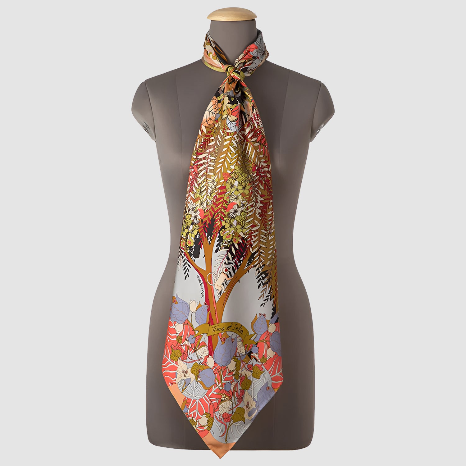 Trees Of India Silk Square Scarf