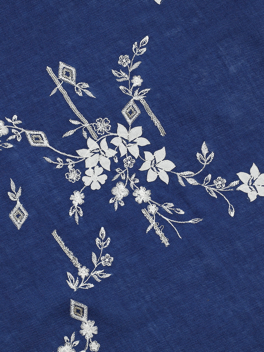 Lurex Embroidered Floral Pure Wool Shawl