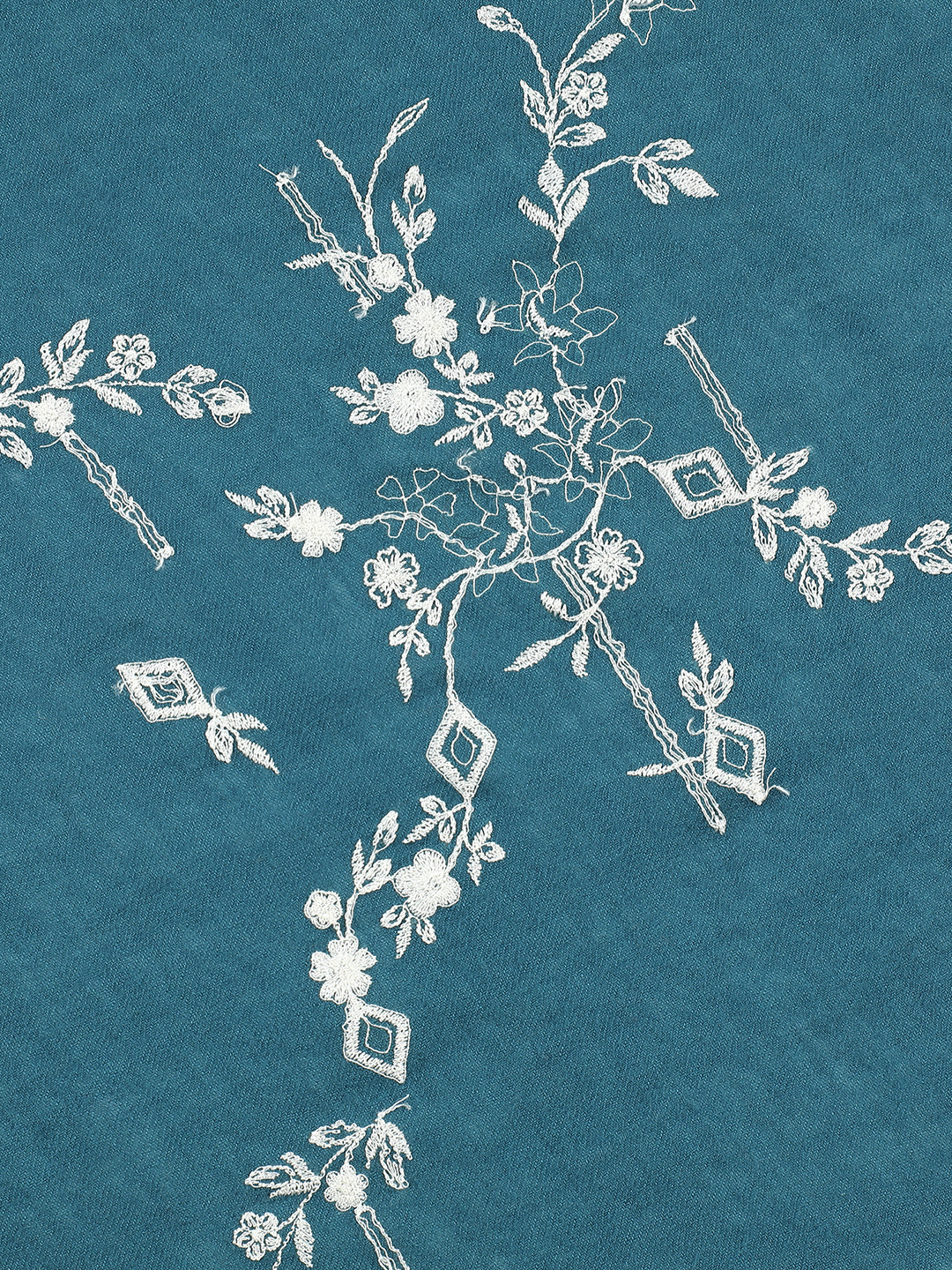 Lurex Embroidered Floral Pure Wool Shawl