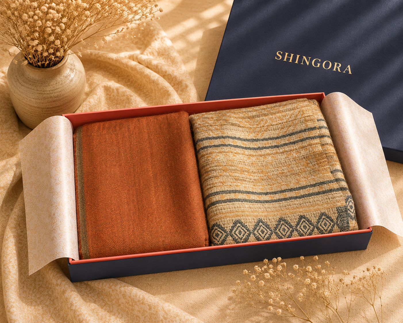 Earthy Elegance Gift Set – Contemporary Winter Wrap Collection
