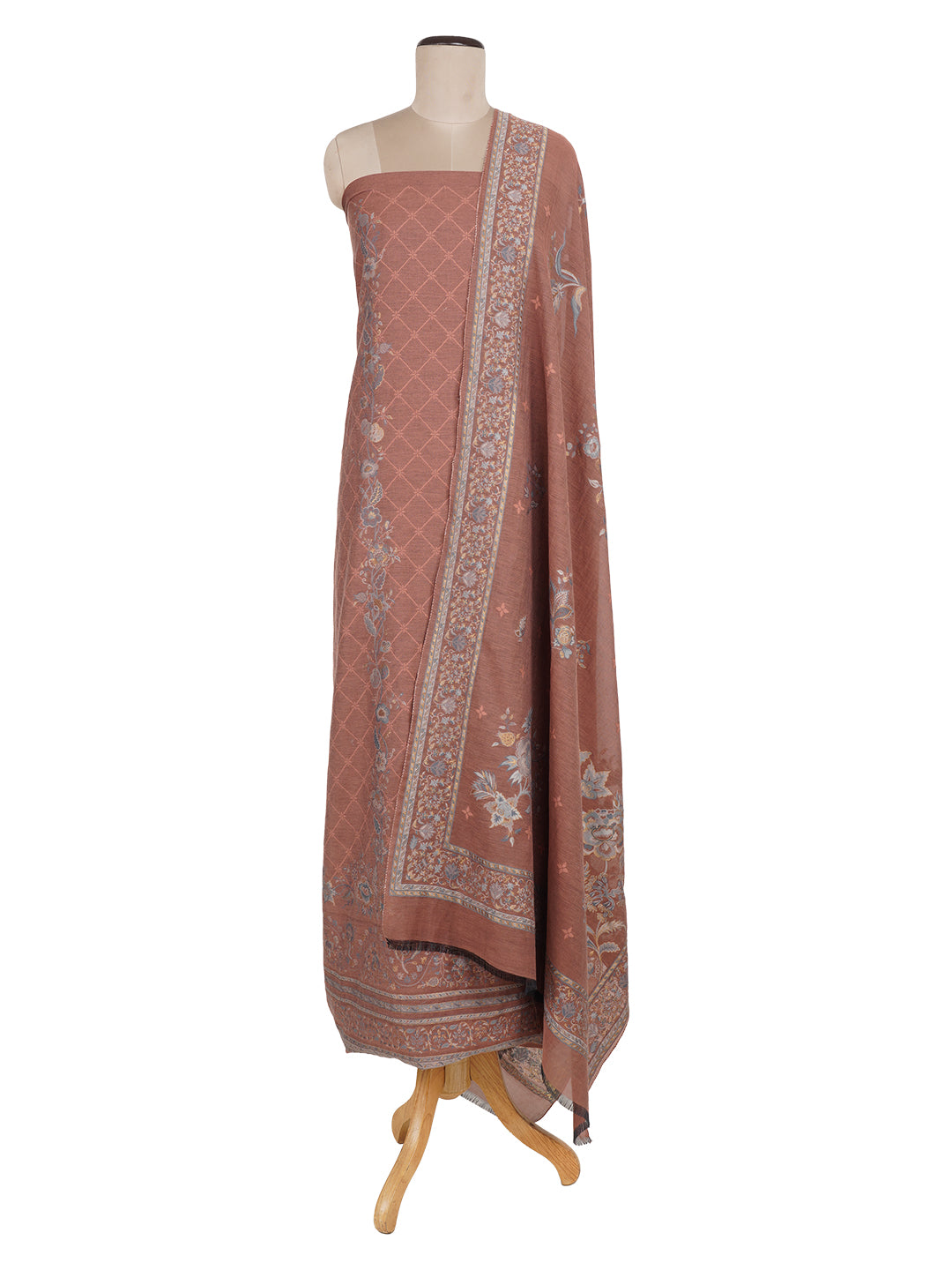 Vani:Liberty Floral Jacquard Unstitched Suit Set