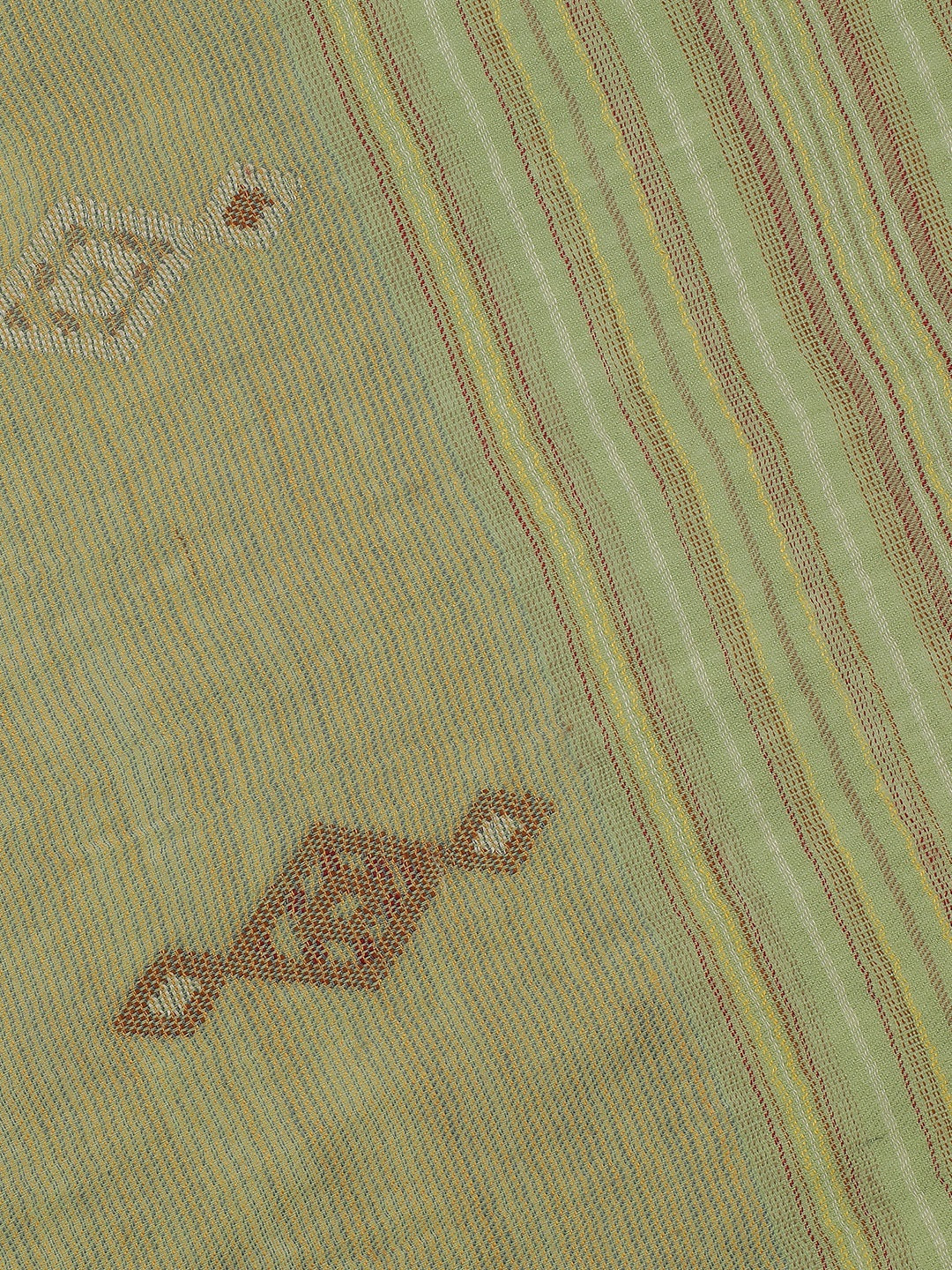 Meadow Mist-Handwoven Woolen Dobby Shawl