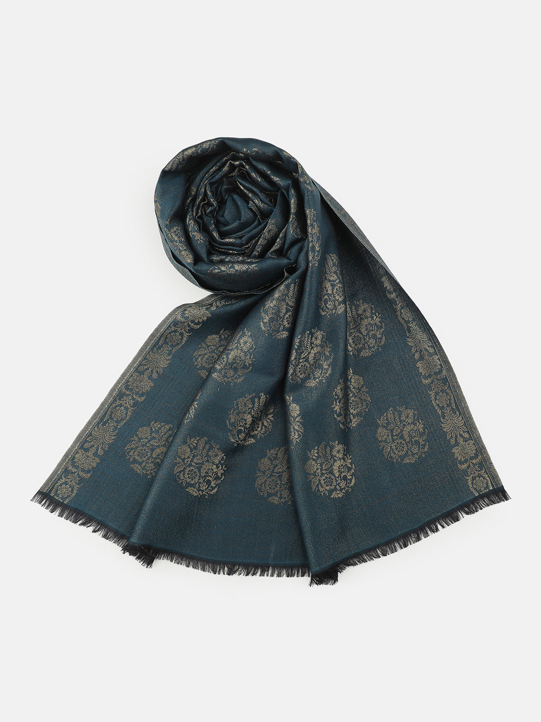 Noir Royale-Brocade Inspired Woolen Jacquard Shawl
