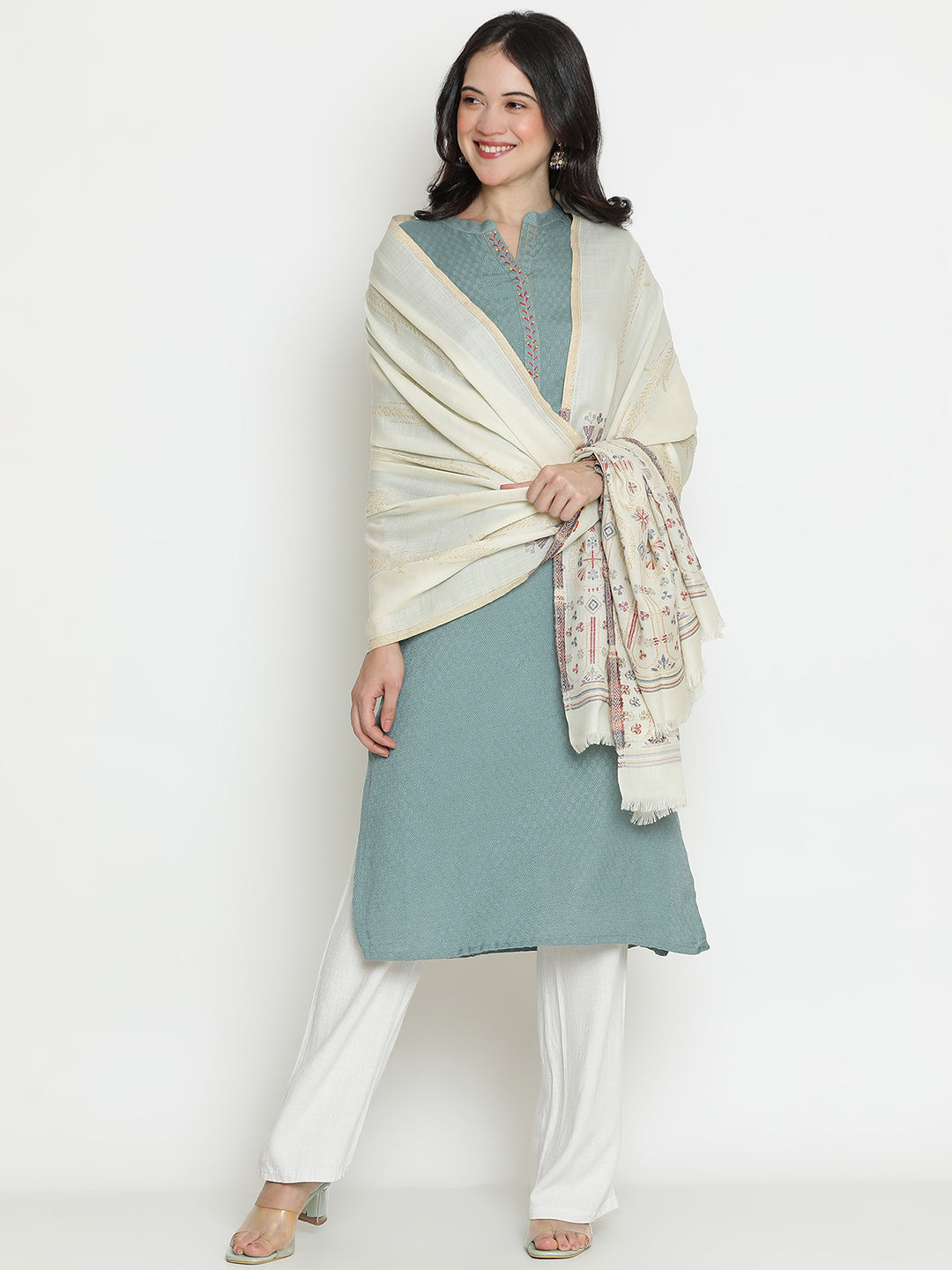 Arches of Grace-Saracenic Architectural Woolen Jacquard Shawl