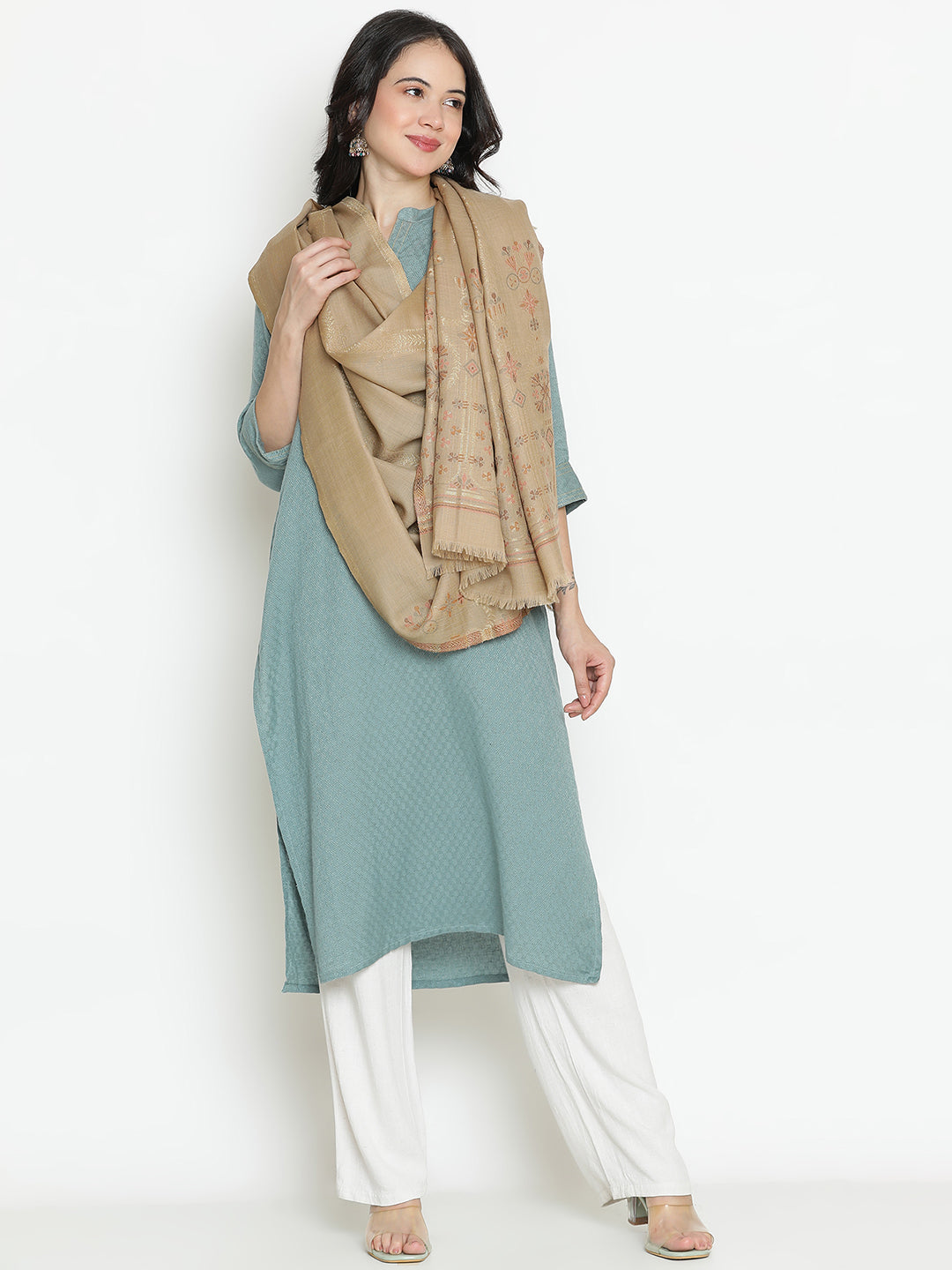 Arches of Grace-Saracenic Architectural Woolen Jacquard Shawl