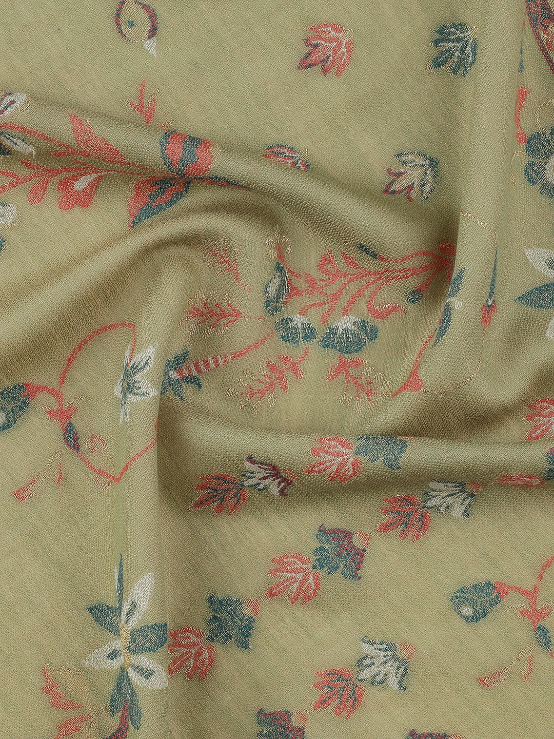 Jungle Tale-Gond Art Woolen Jacquard Shawl