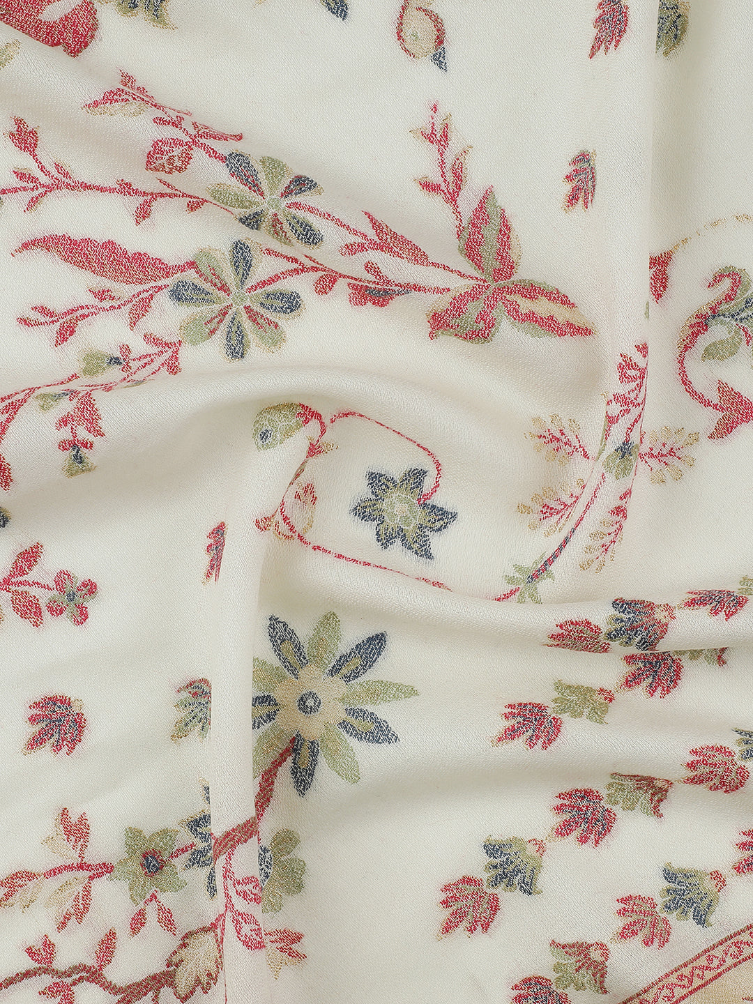Jungle Tale-Gond Art Woolen Jacquard Shawl