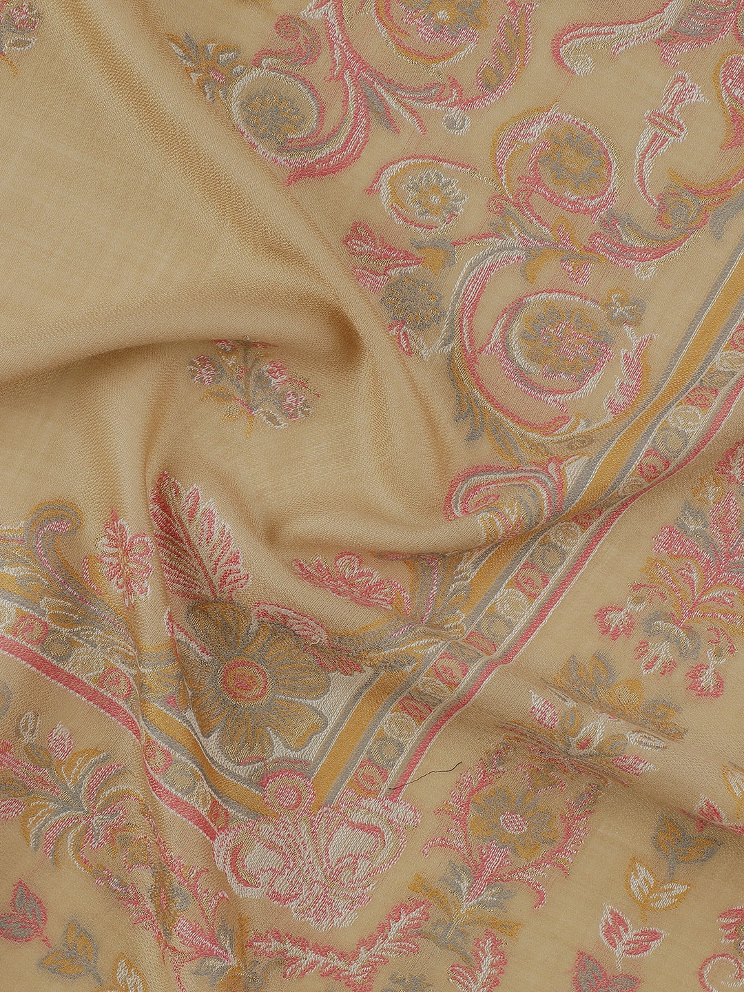 Regal Revival-Renaissance Inspired Woolen Jacquard Shawl