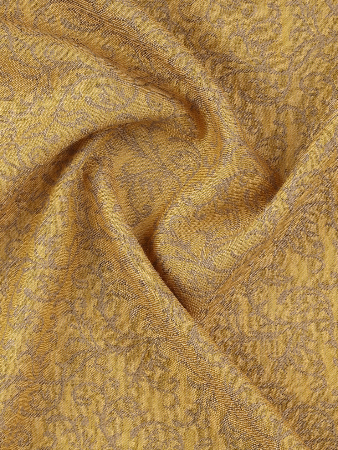 Chateau Garden-Refined Floral Weave Woolen Jacquard Shawl