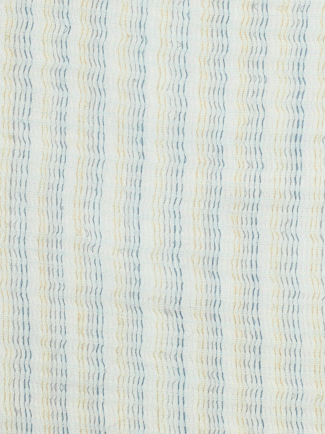 Nayan White Pure Wool Striped Dobby Muffler