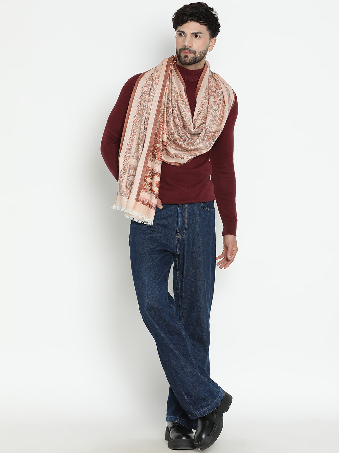 Thea Pure Wool Jacquard Muffler