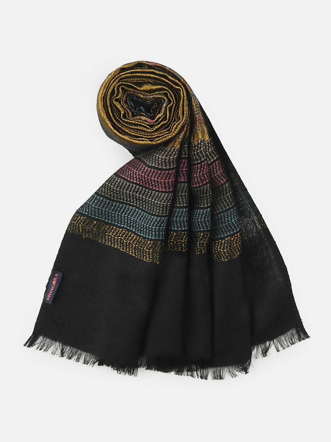 Meadow Whispers-Nature Inspired Woven Design Dobby Stole