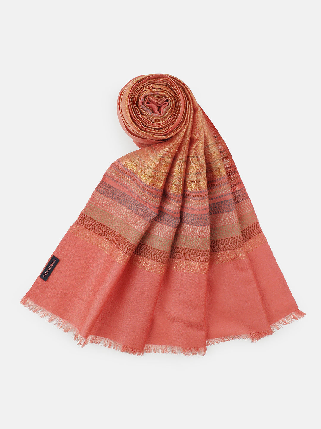 Meadow Whispers-Nature Inspired Woven Design Dobby Stole