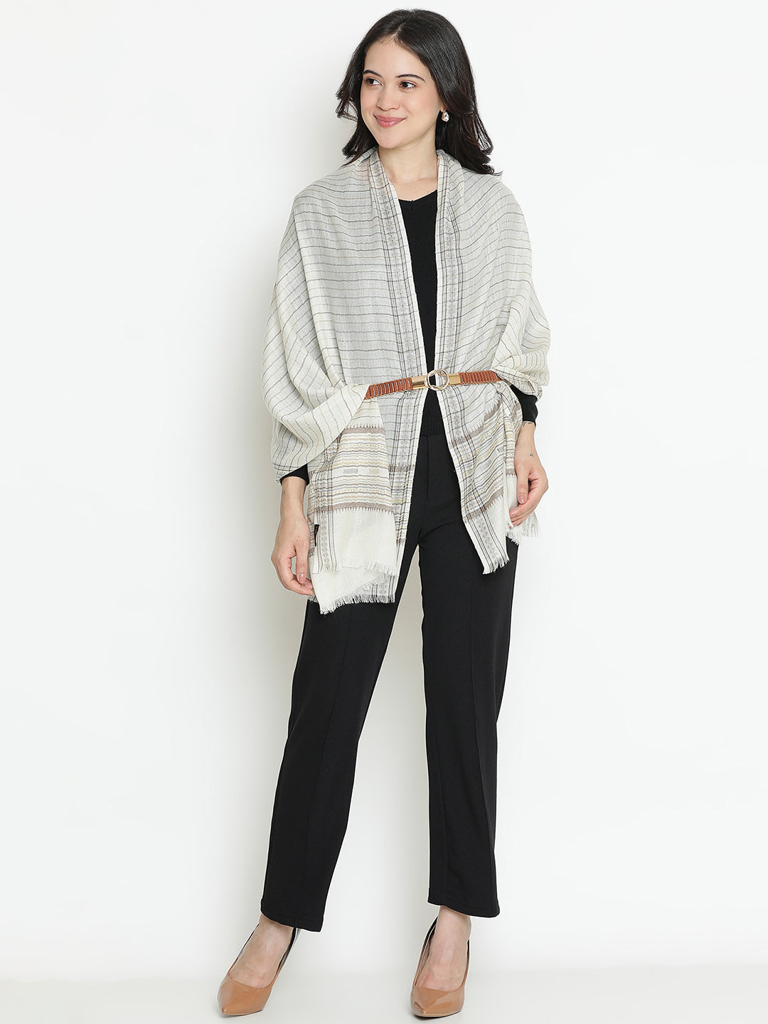 Earthlines-Gond Heritage Woolen Dobby Stole