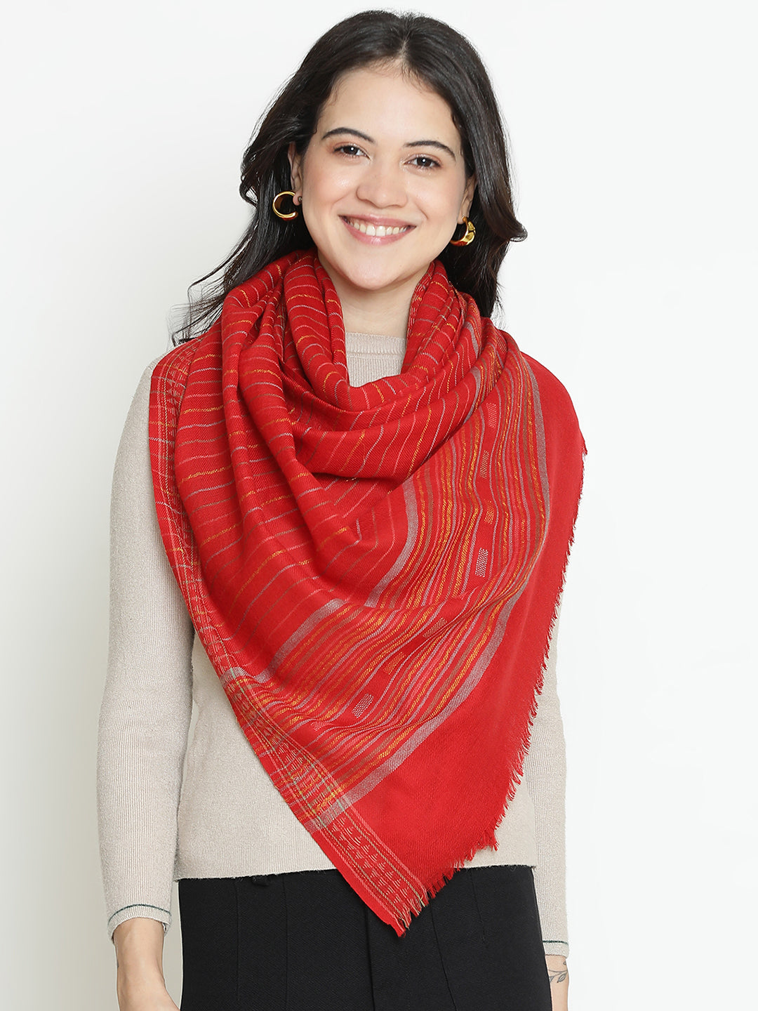 Earthlines-Gond Heritage Woolen Dobby Stole