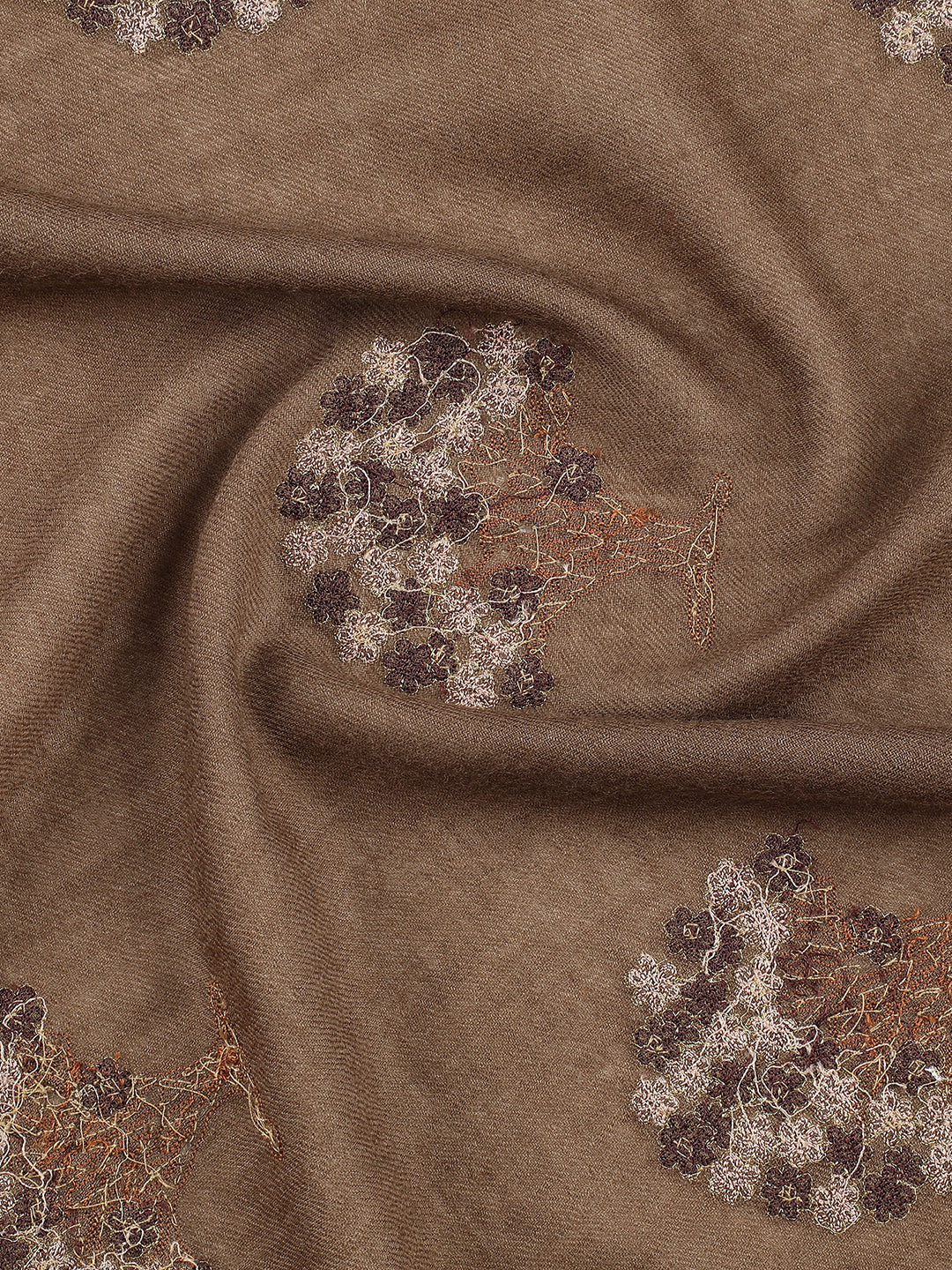 Tree Embroidered allover Pure Wool Stole