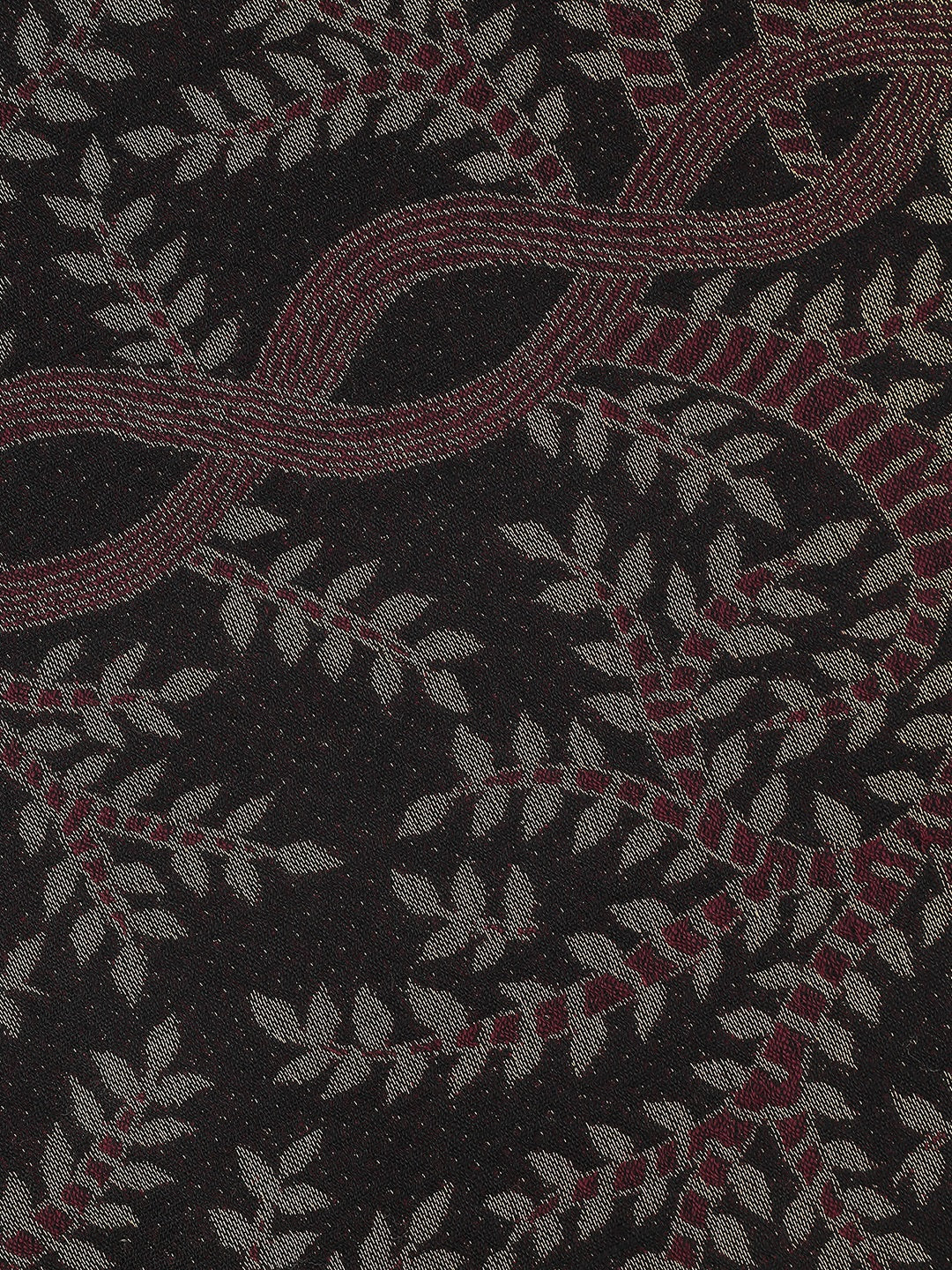 Forest Lines-Gond Art Woolen Jacquard Stole