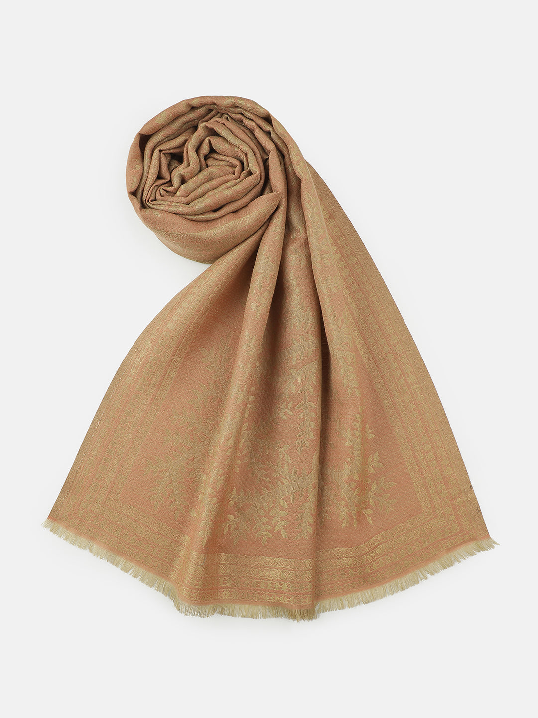 Forest Lines-Gond Art Woolen Jacquard Stole