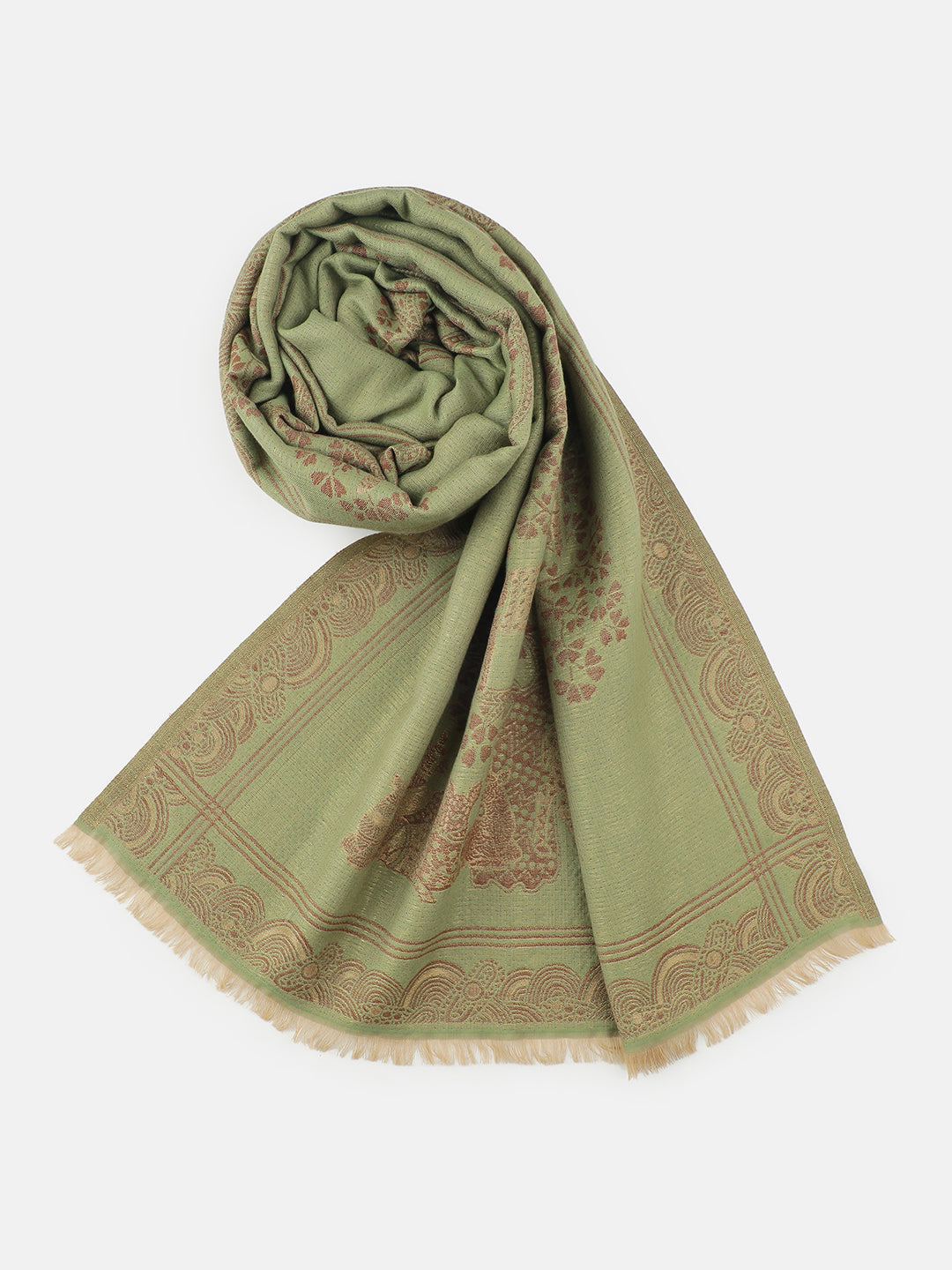 Timeless Tales-Gond Inspired Woolen Jacquard Stole