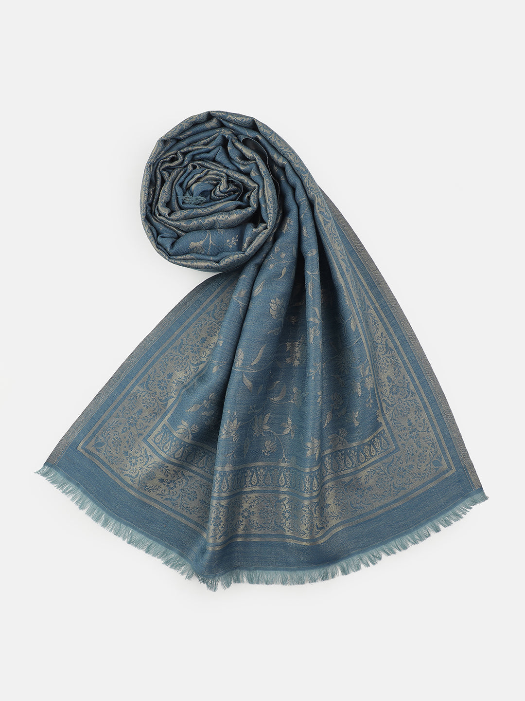 Courtly Charms-Mughal & Persian Brocade Woolen Jacquard Stole