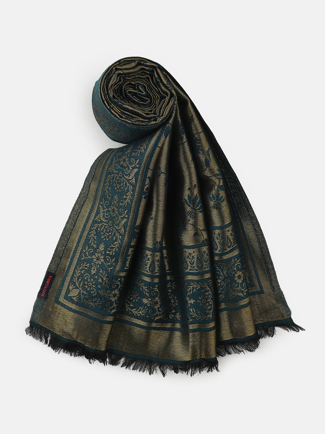 Courtly Charms-Mughal & Persian Brocade Woolen Jacquard Stole