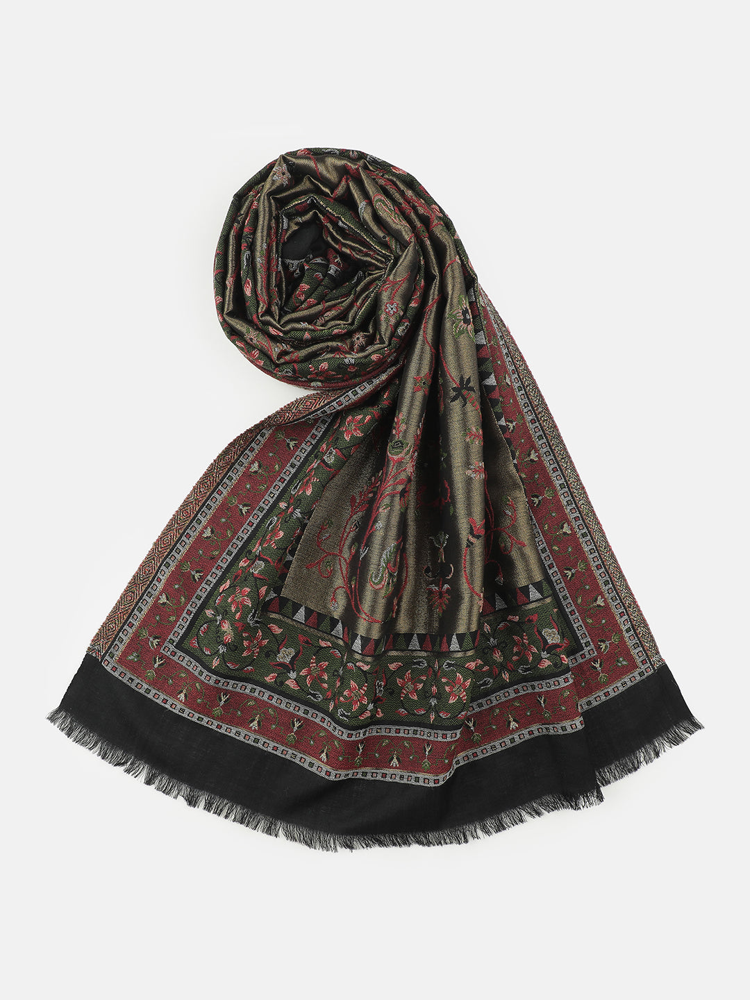 Ornate Loom-Indo-Persian Brocade Woolen Jacquard Stole