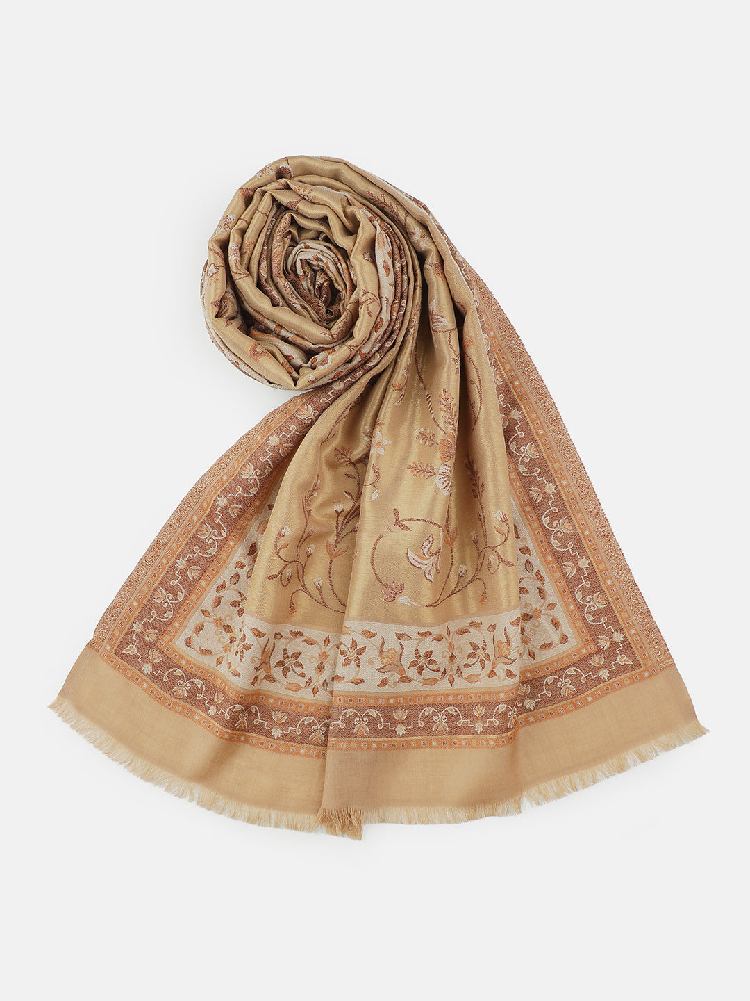 Ornate Loom-Indo-Persian Brocade Woolen Jacquard Stole