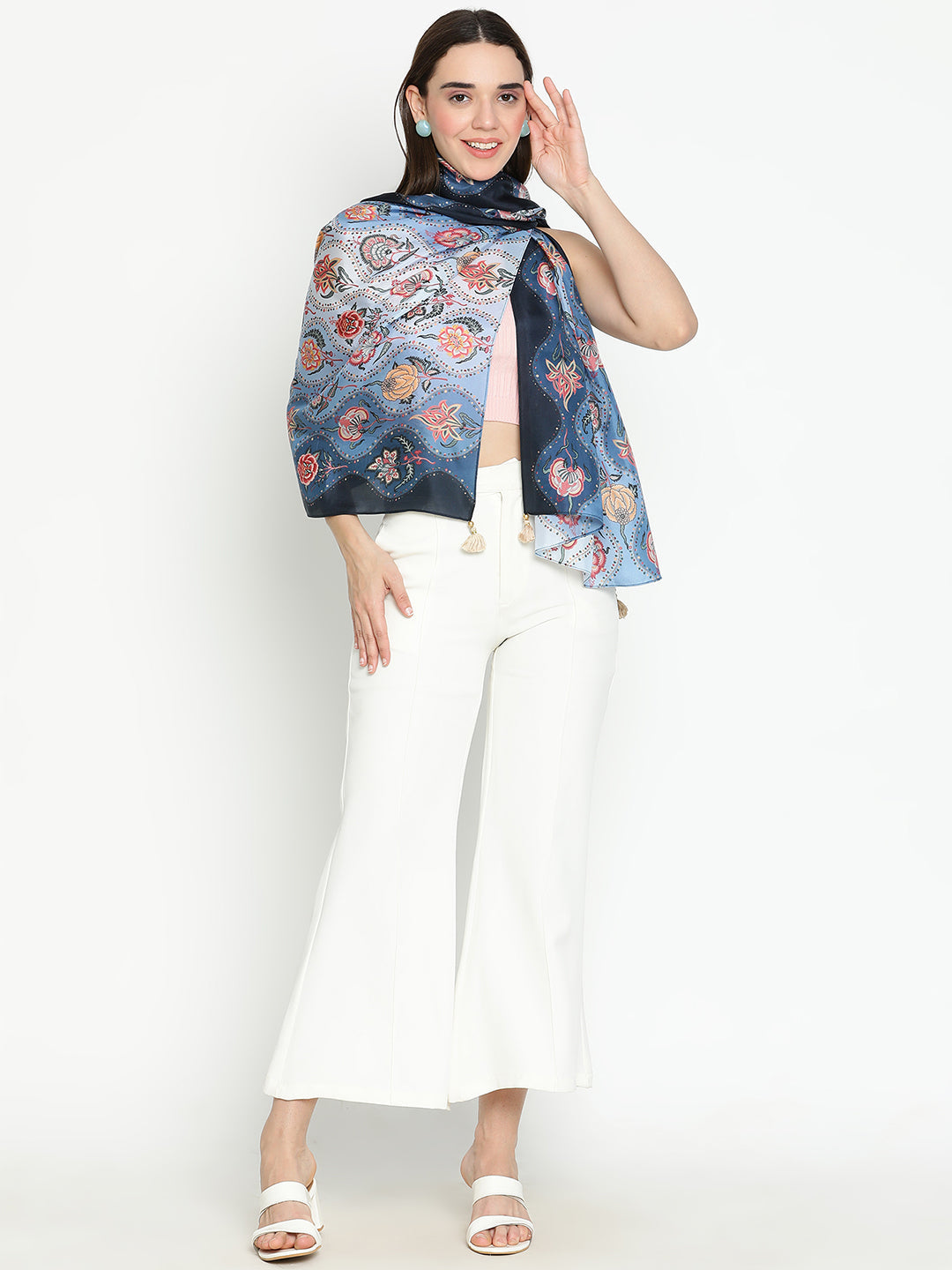 Hannah Women Floral Pure Silk Printed Stole