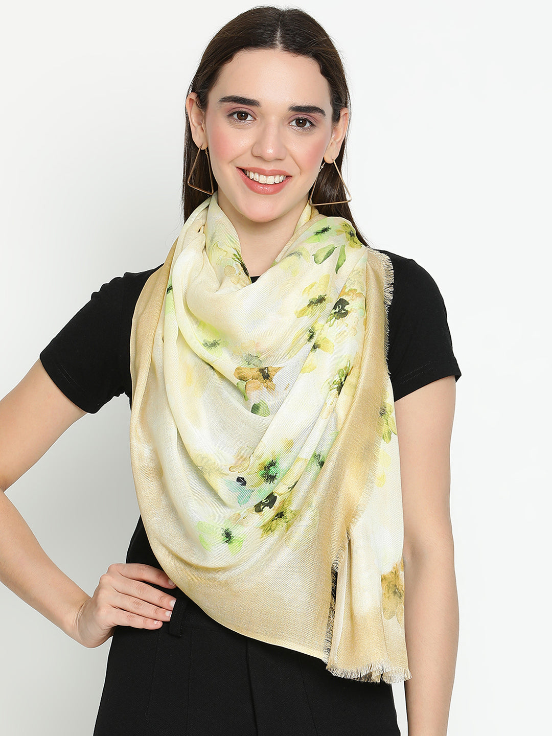 Pankhuri Women Floral Modal Silk Printed Stole