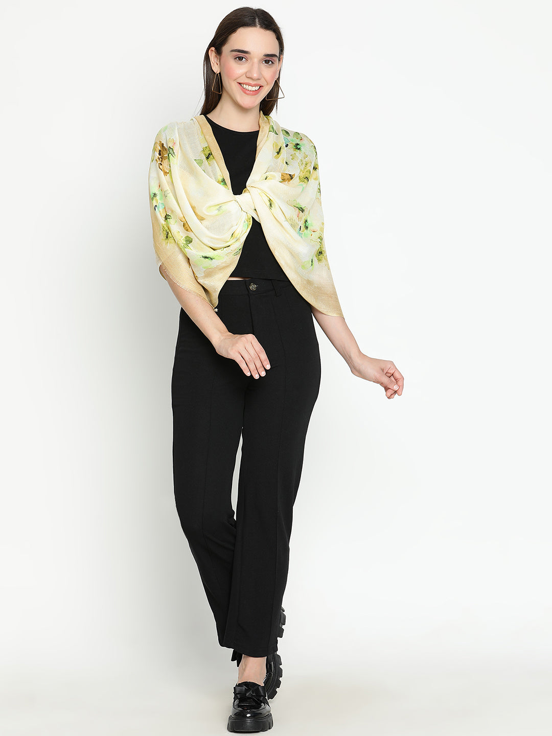 Pankhuri Women Floral Modal Silk Printed Stole
