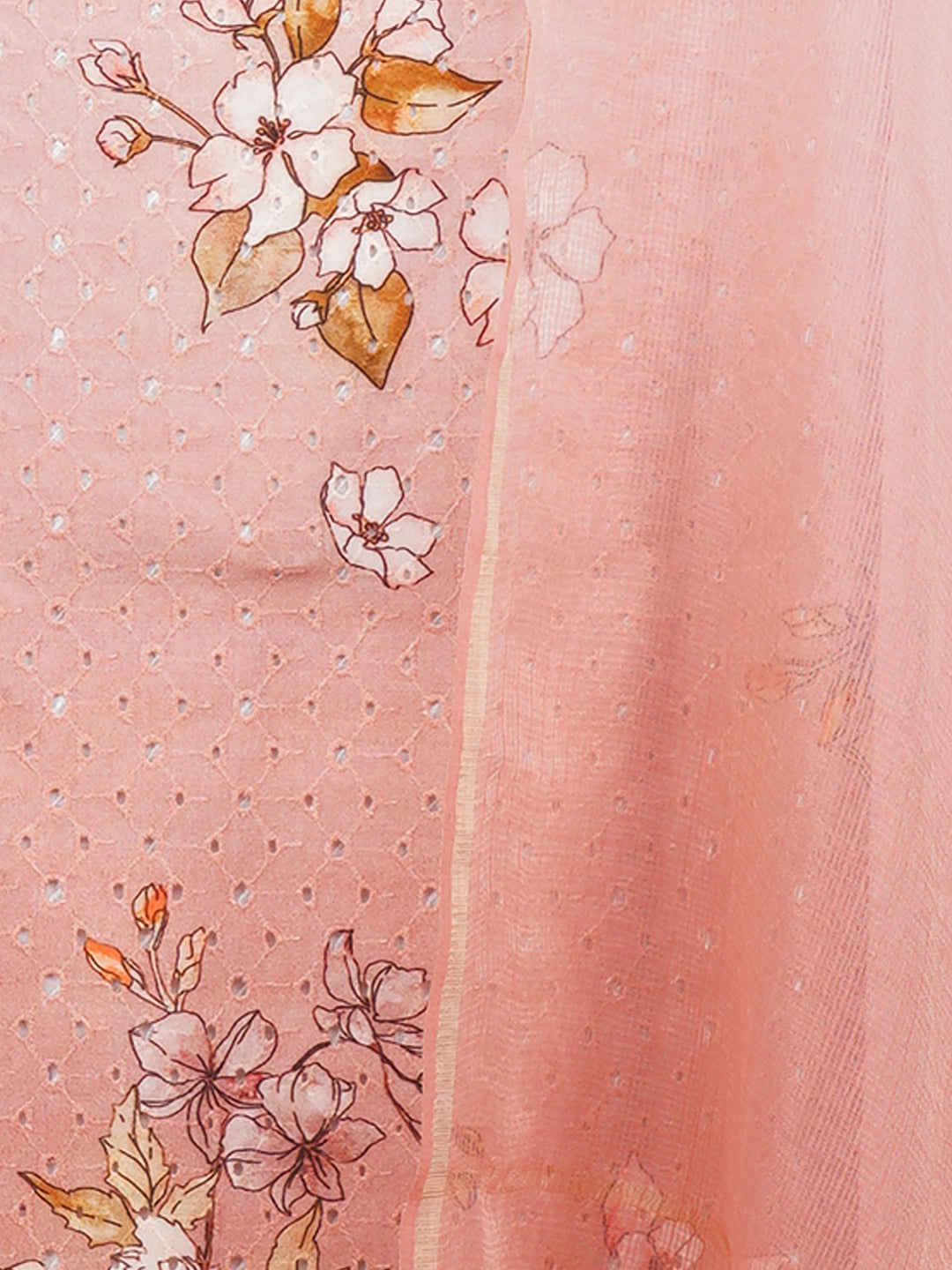 Dhree:Phool Schiffli Floral Printed Unstitched Suit Set