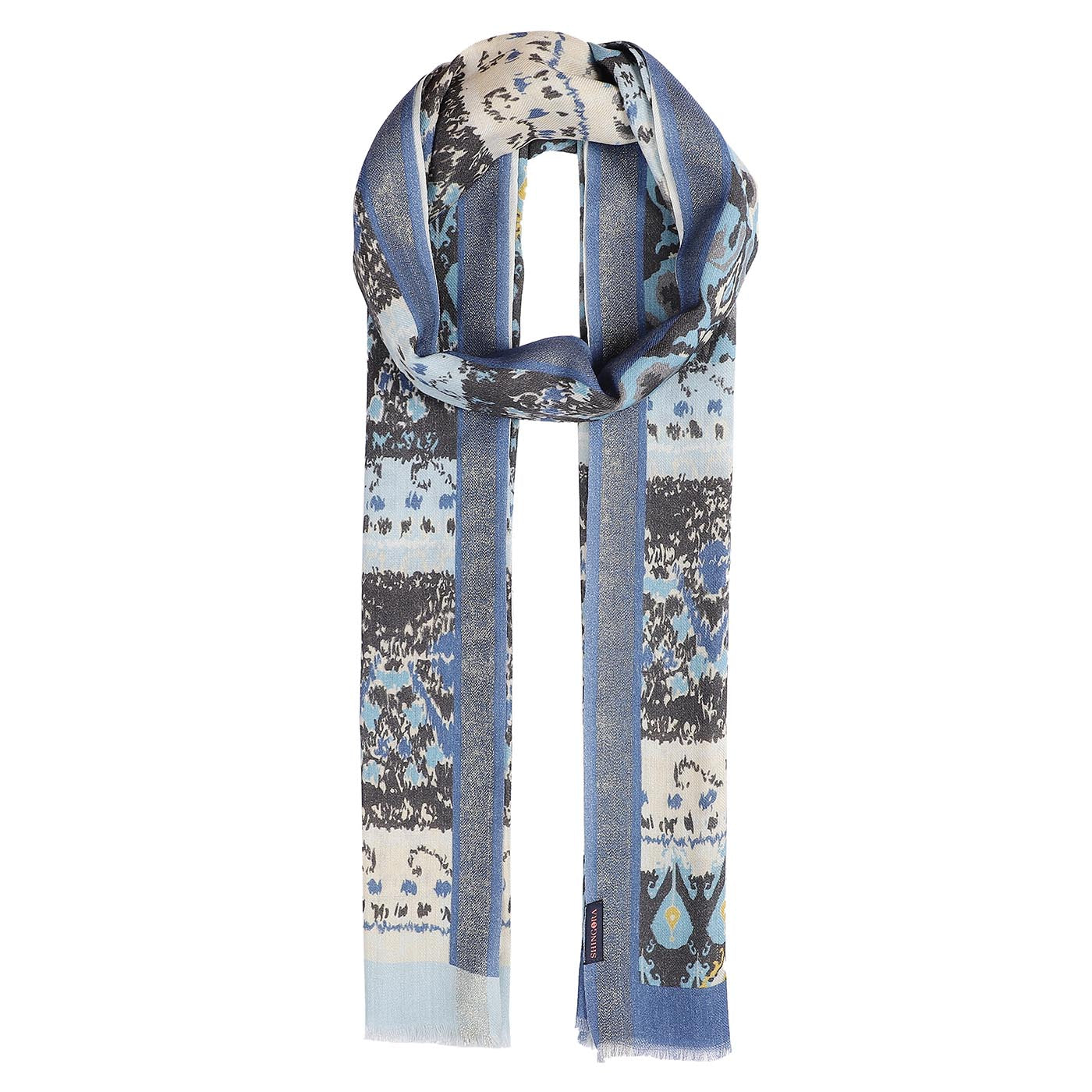 Riva Wool Blend Maroon Printed Stole