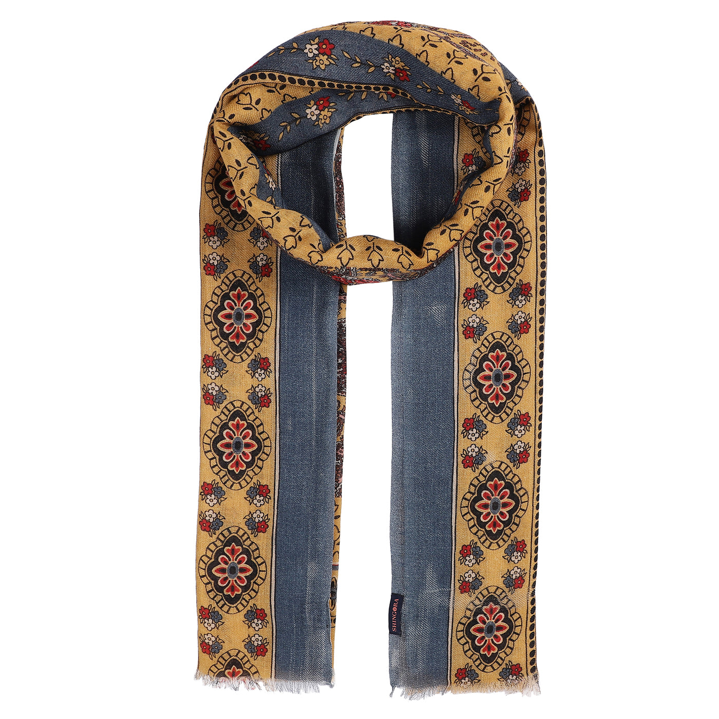Floral Paisley Pure Woolen Beige Printed Shawl