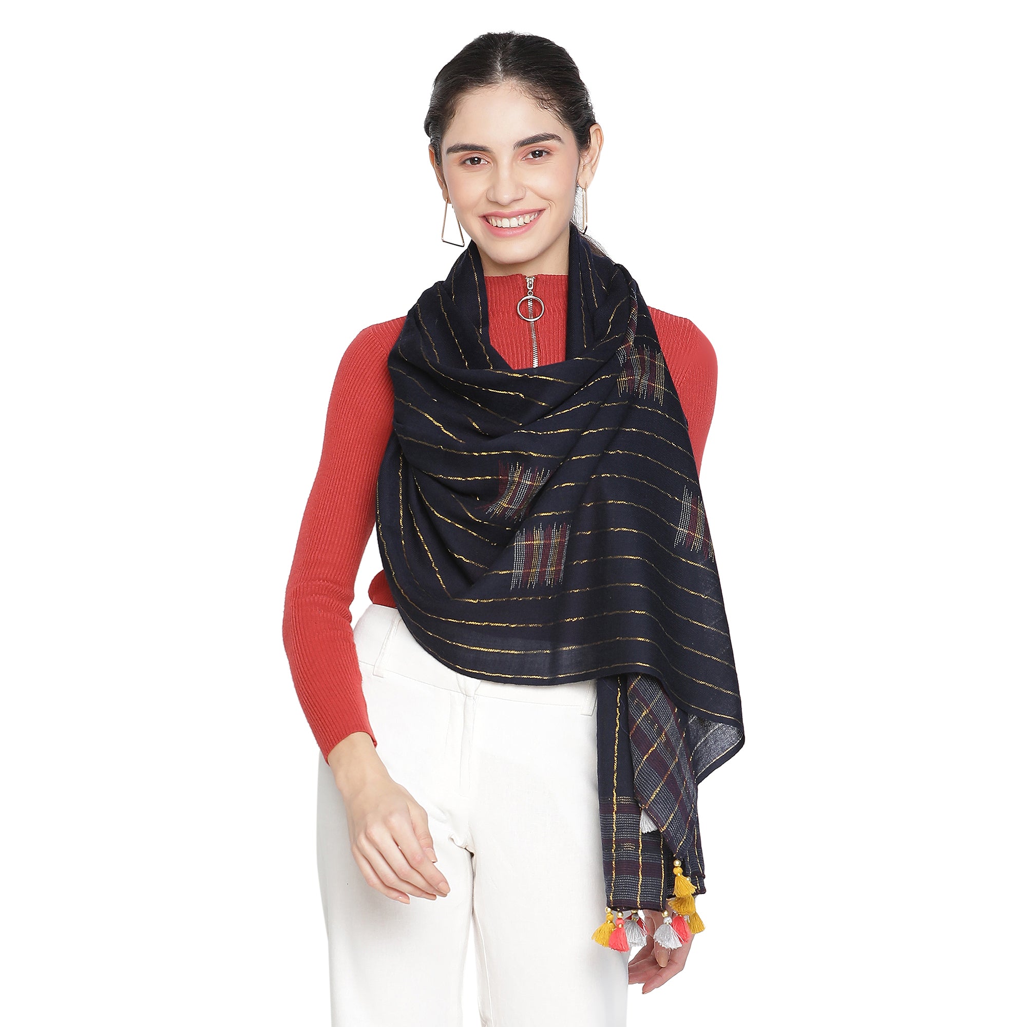 Ikatbreak Dobby Woolen Stole