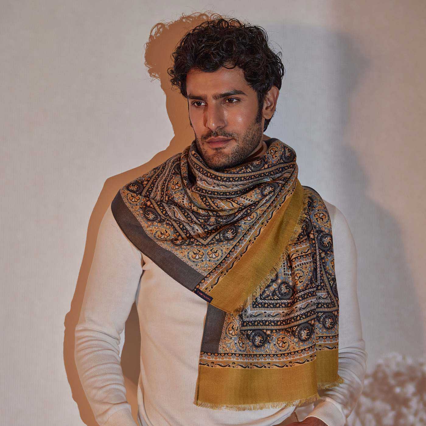 Squall Printed Silk Woolen Muffler