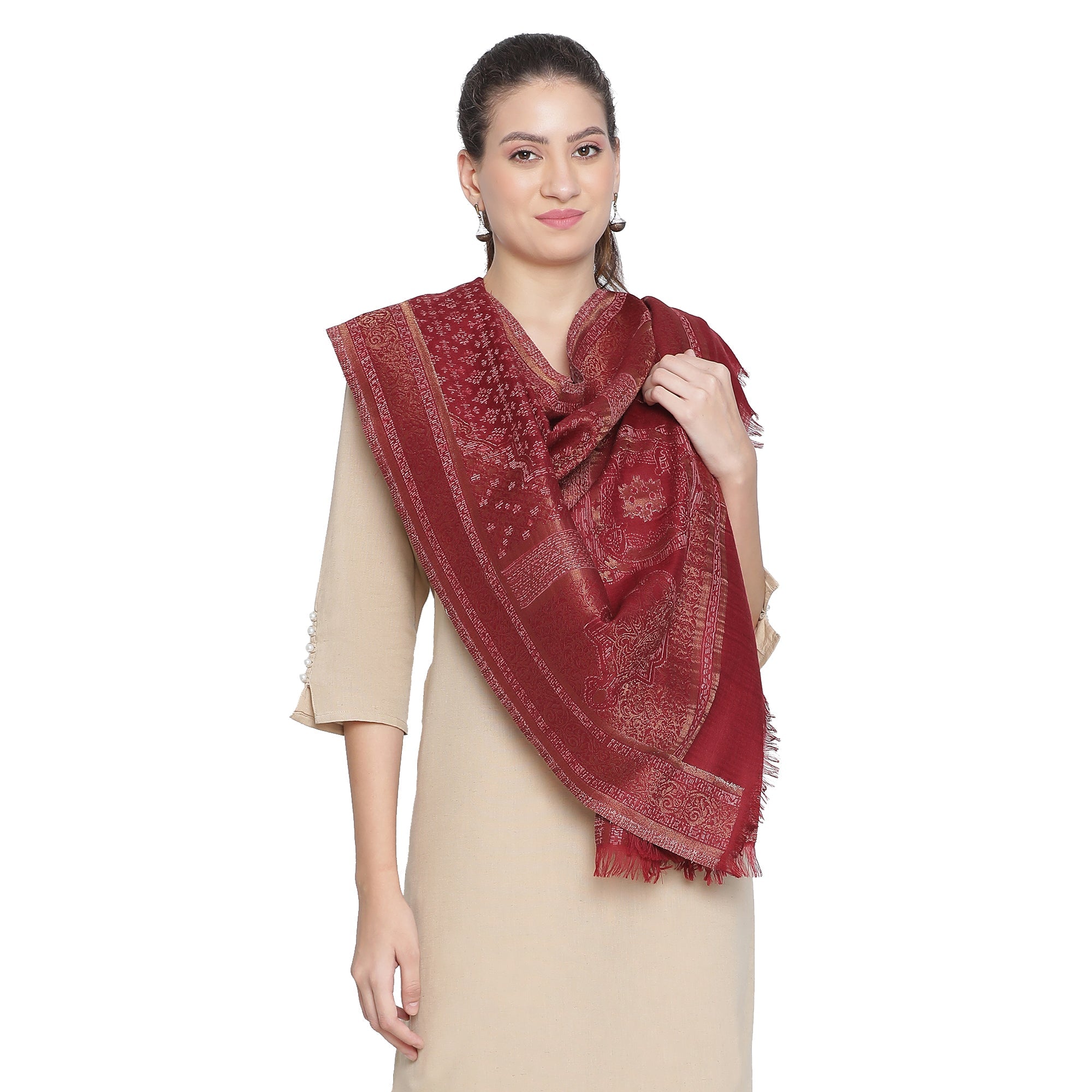 Nagma Woven Design Woolen Stole