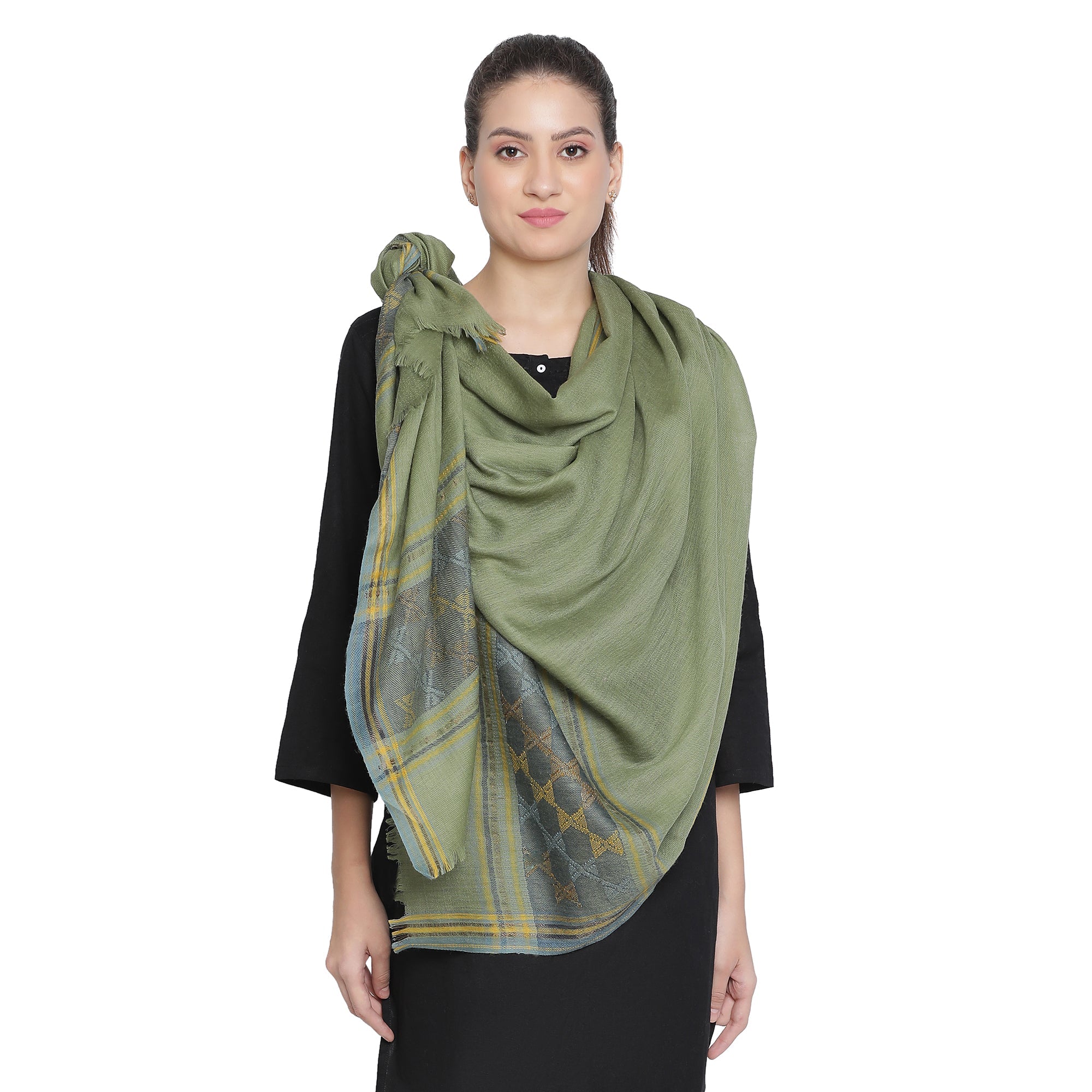 Ibadat Wool Metallic Dobby Shawl