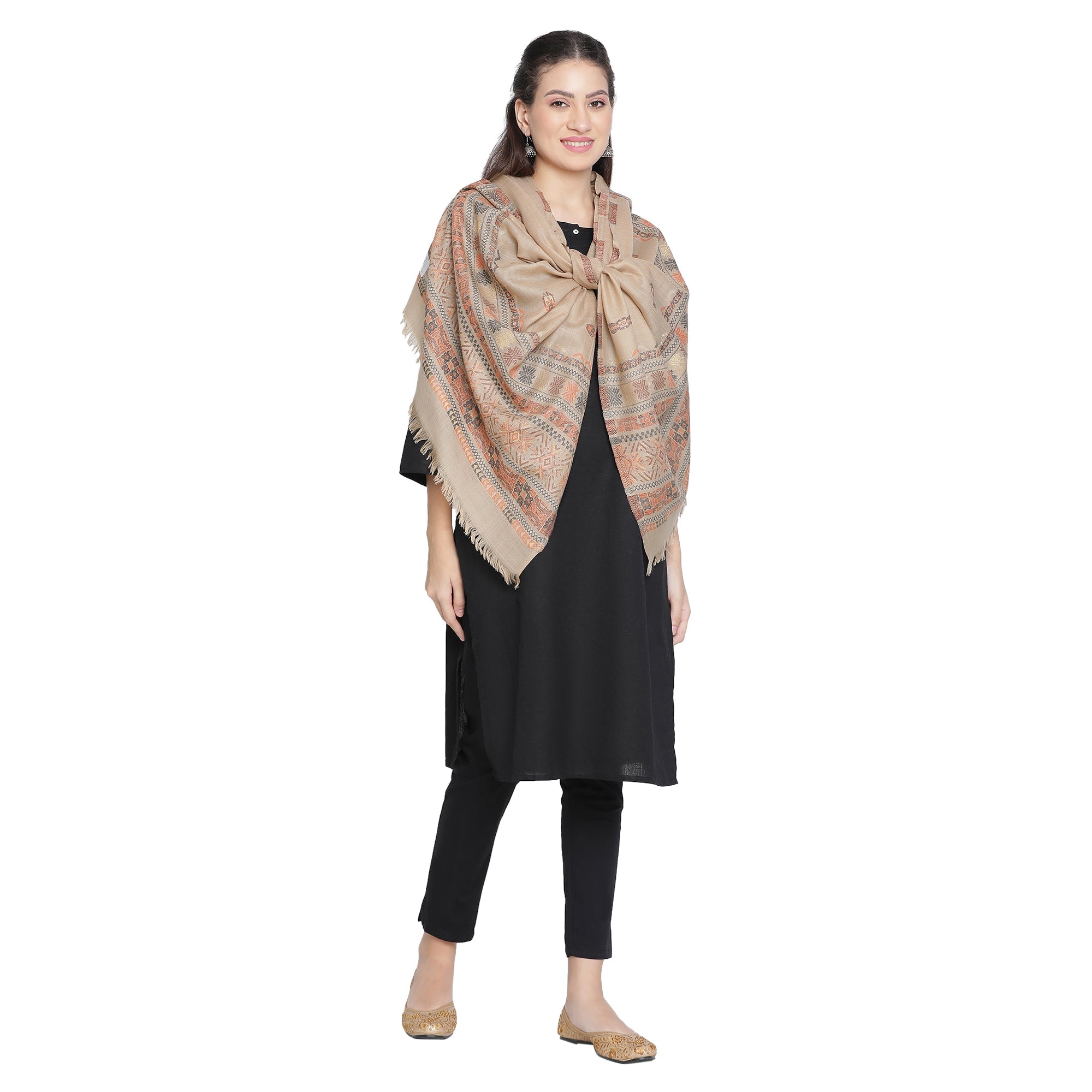 Bold Beauty Metallic Jacquard Wool Stole
