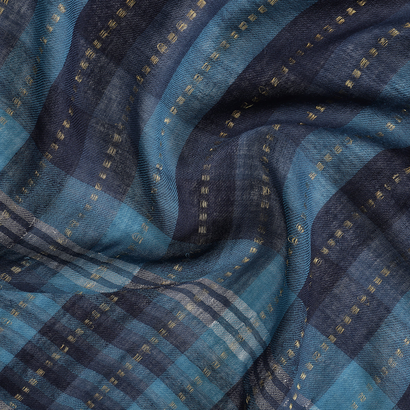 Thick Thin Stripes Wool & Lurex Dobby Stole